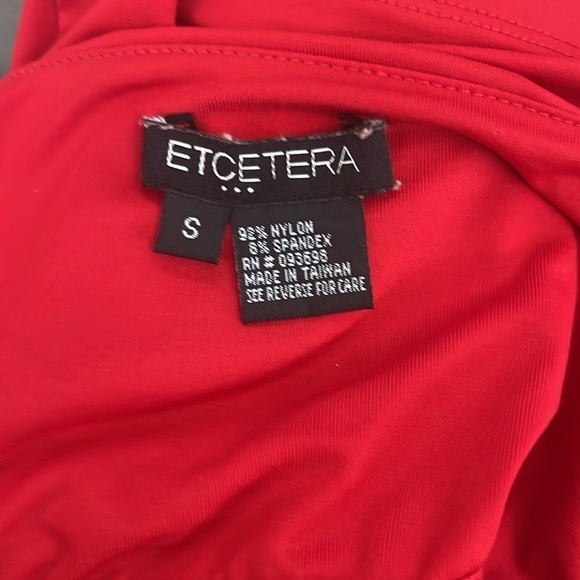 Etcetera red, criss-cross blouse. Size Small. - Picture 5 of 6